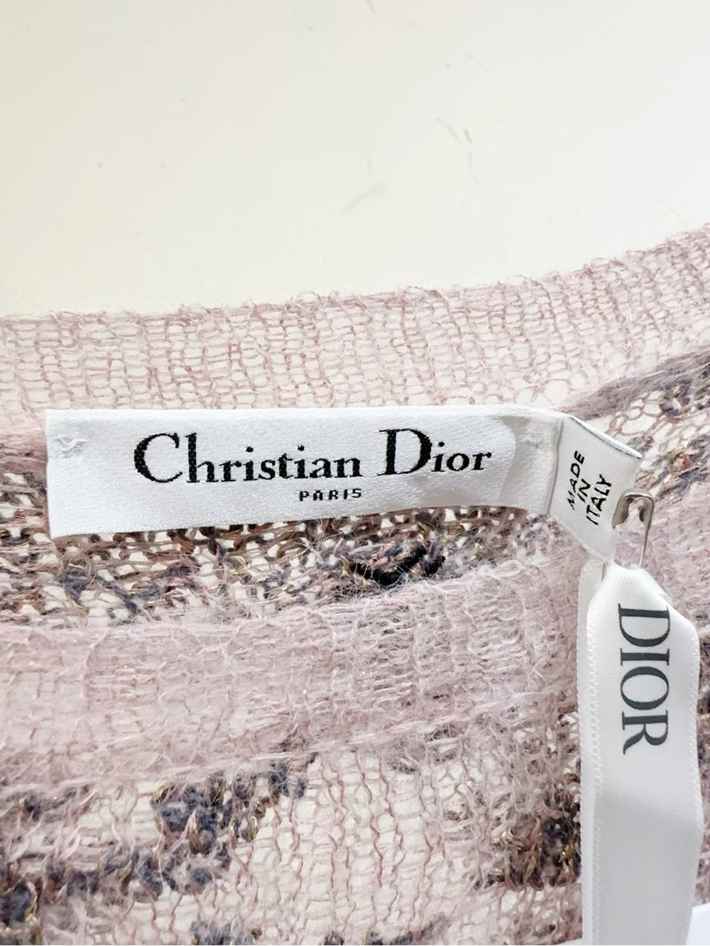 Dior Pink Marble-Print Lightweight Knit Sweater - Picture 3 of 6